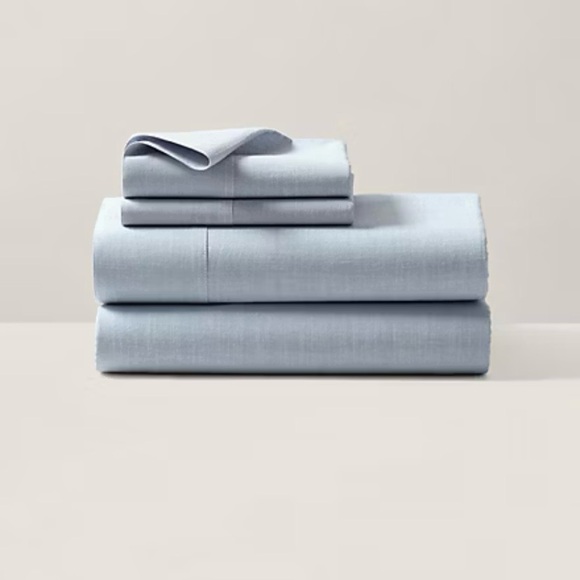 Ralph Lauren Workshirt Chambray Sheeting - Queen Flat Sheet in Chambray Blue NWT